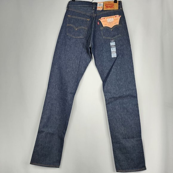 Levi's 501 30X36 Raw Unwashed Shrink To Fit Straight Leg Denim Jeans Men's NWT - Picture 7 of 11